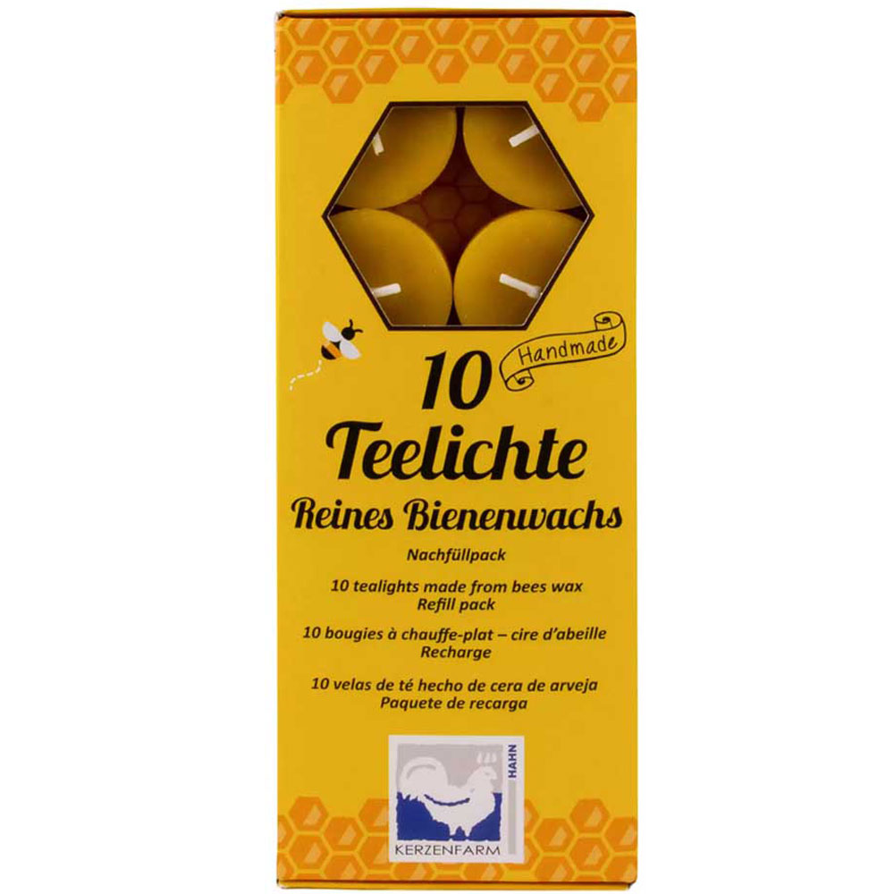 Kerzenfarm Hahn Bienenwachs Teelichte Nachfüllpack
